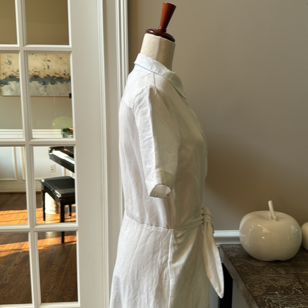 Vineyard vines White tie front linen dress Size 10 - Picture 7 of 14